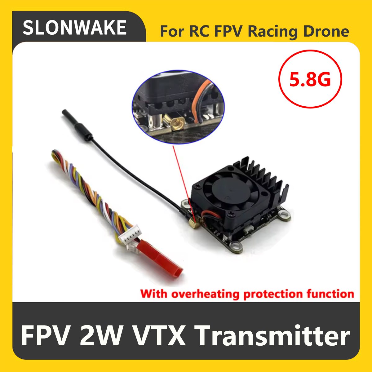 SLONWAKE 5.8G 2000mW Nadajnik  – Fpv Drone Transmitter recenzja i cena