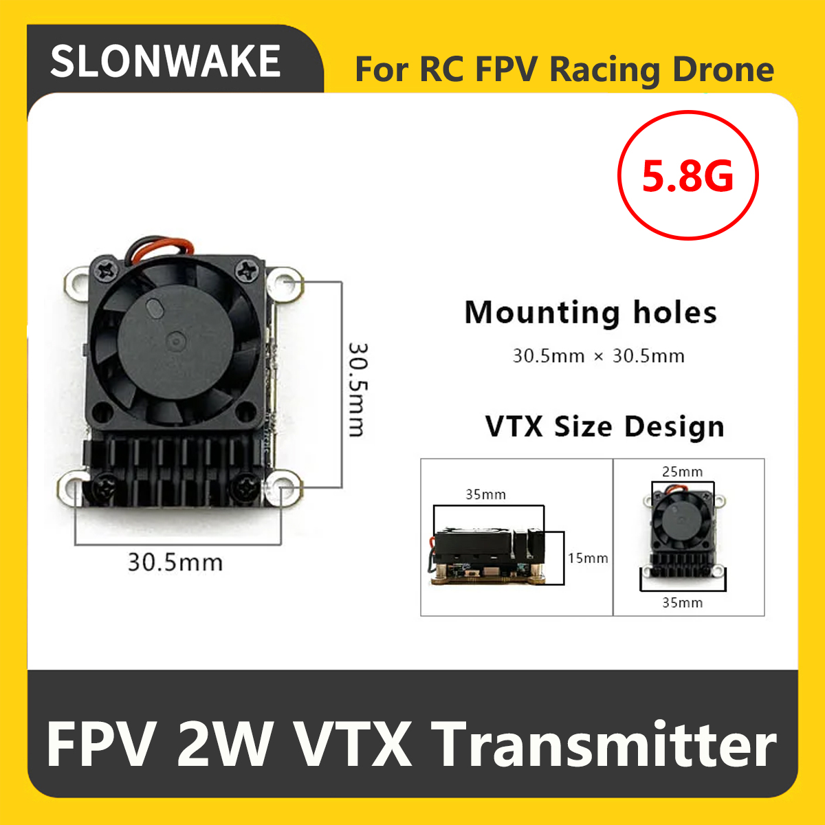 SLONWAKE 5.8G 2000mW Nadajnik  – Fpv Drone Transmitter recenzja i cena